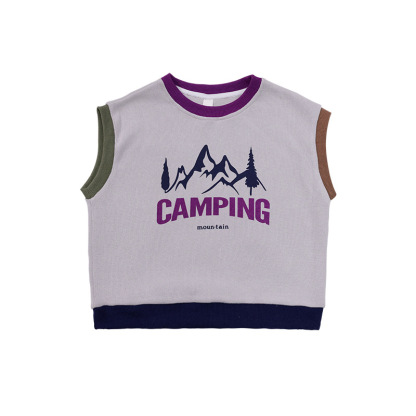 女童秋季撞色包邊馬甲