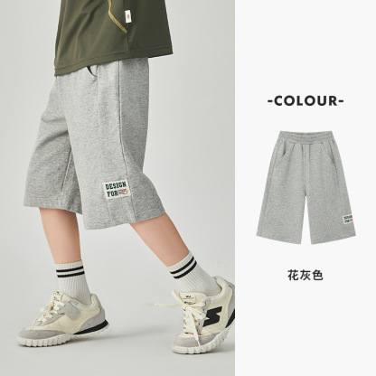 男童寬鬆六分針織褲