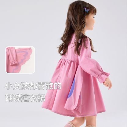 女童秋季蝴蝶連衣裙