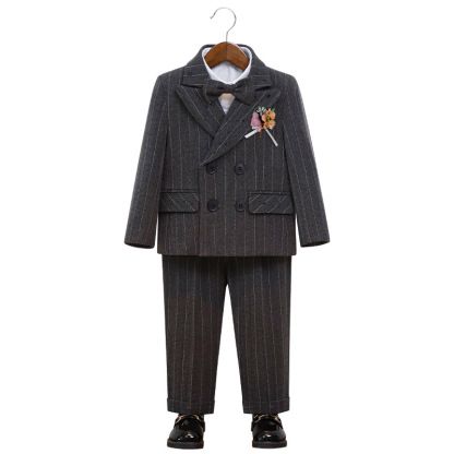 男童英倫條紋小西服