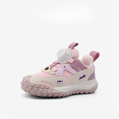 男童夏季旋轉紐扣網面透氣休閒運動鞋