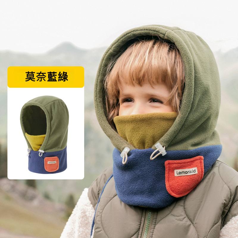 兒童冬帽圍手套一體