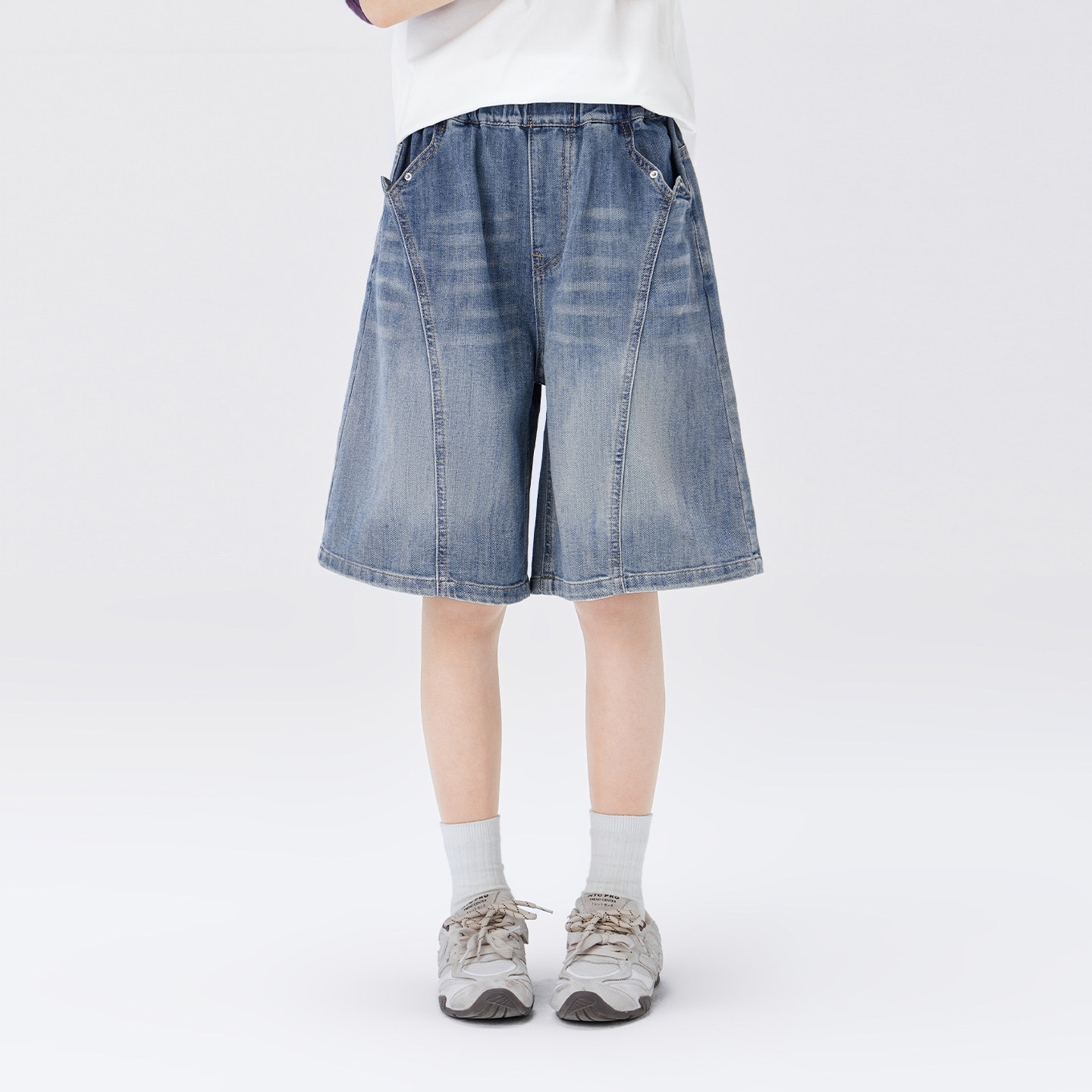 女童夏季牛仔中褲