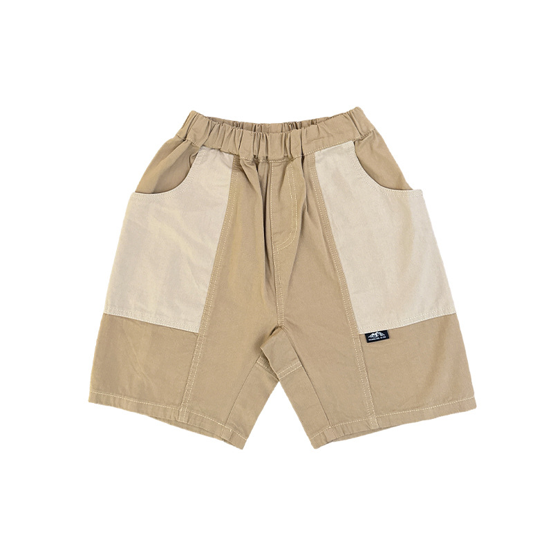 兒童夏季日系重磅復古水洗棉短褲