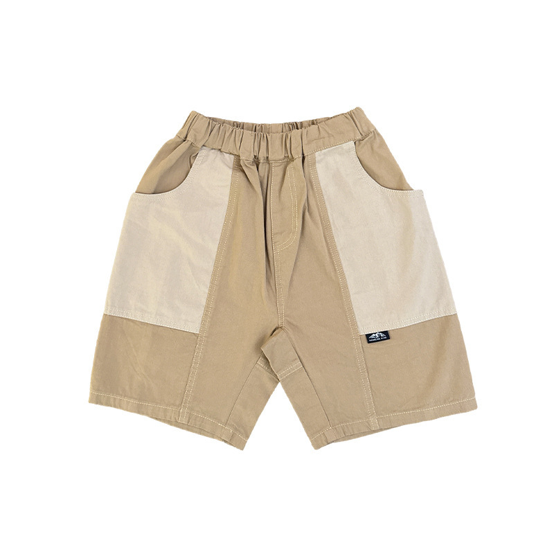 兒童夏季日系重磅復古水洗棉短褲