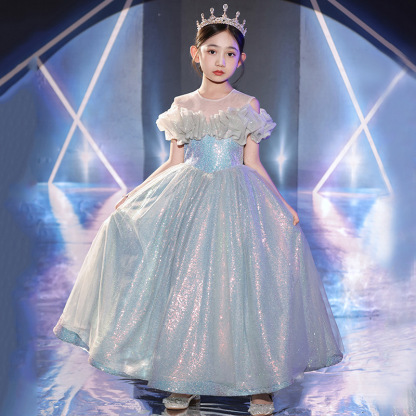 女童輕奢亮面禮服公主裙