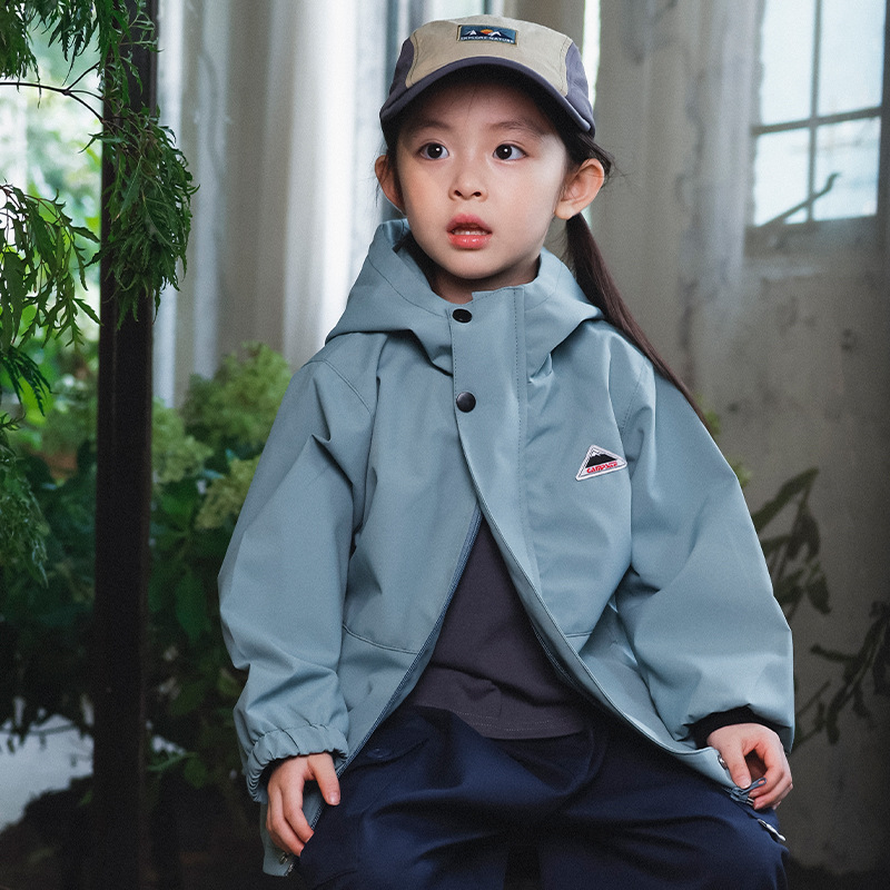 兒童連帽防風防水外套