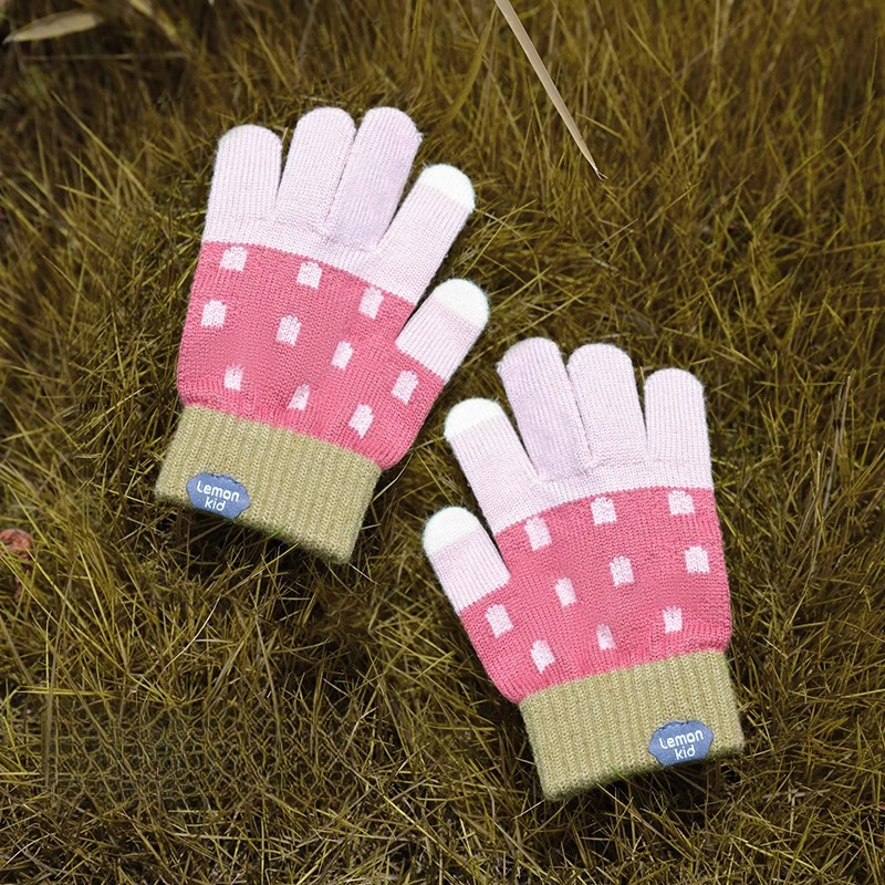 兒童冬季五指半指翻蓋手套