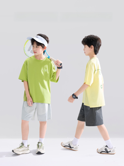 男童宣紙速乾涼感防曬網眼五分褲