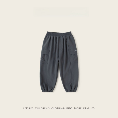 兒童秋冬加絨工裝褲