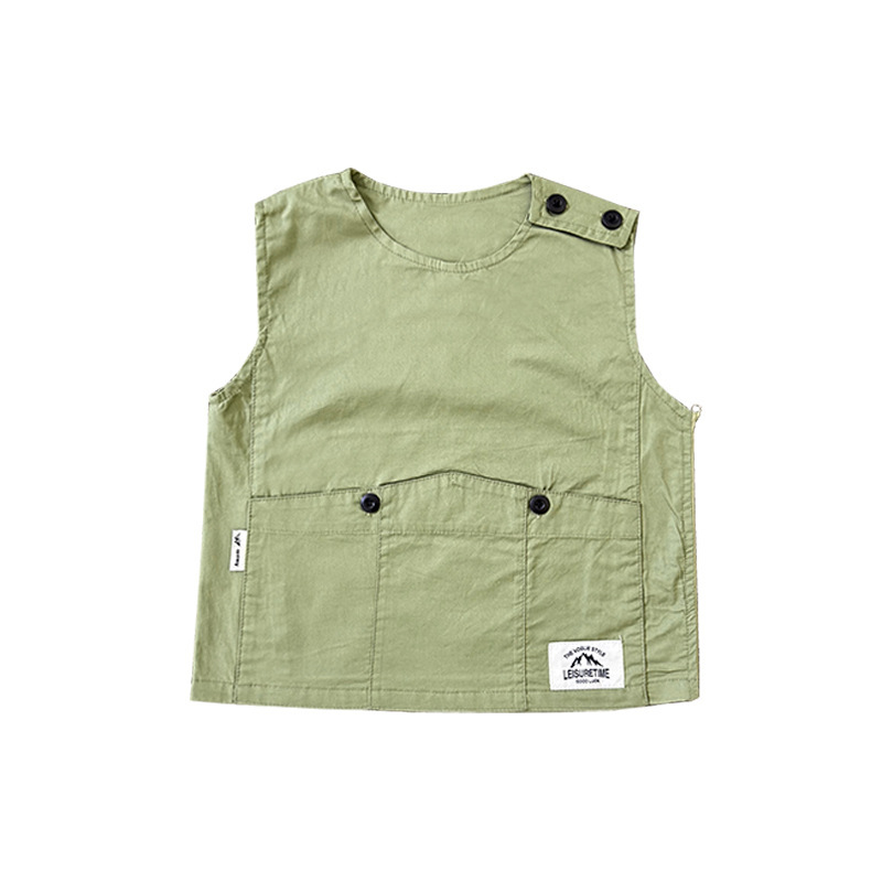 兒童工裝戶外梭織棉馬甲