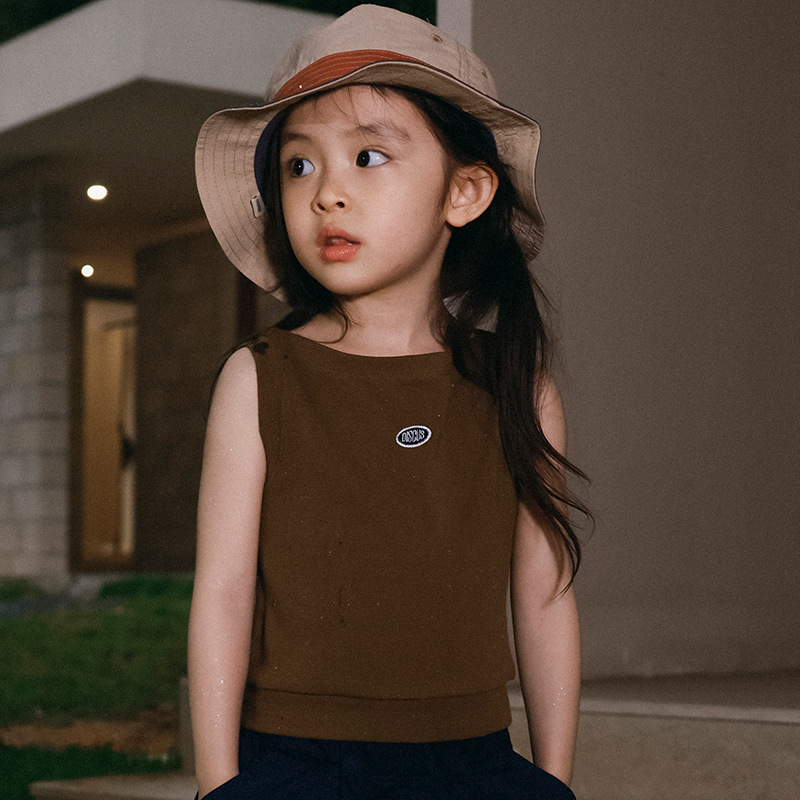 兒童休閒修身圓領背心無袖坎肩