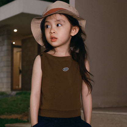 兒童休閒修身圓領背心無袖坎肩