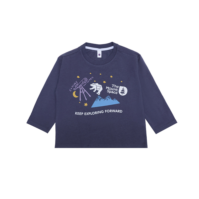 中大童女童春季戶外圓領長袖T恤打底衫