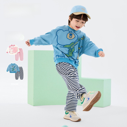 春季兒童卡通運動衛衣褲子兩件套