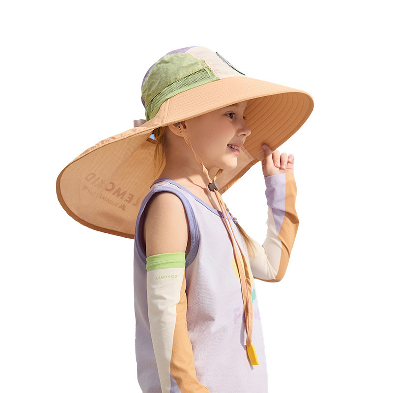 兒童大帽簷原紗防曬帽