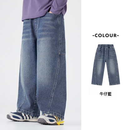 男童春秋牛仔休閒長褲
