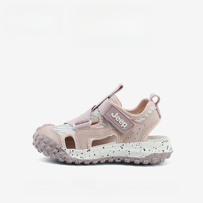 女童軟底防滑運動鏤空網沙灘涼鞋