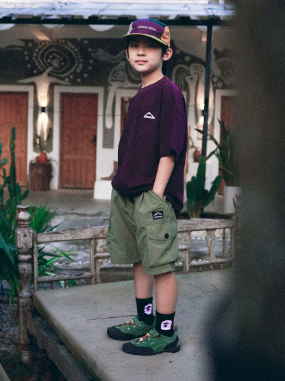 兒童戶外梭織工裝短褲