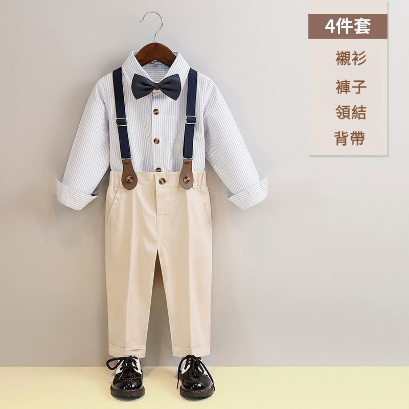 兒童春夏英倫條紋禮服