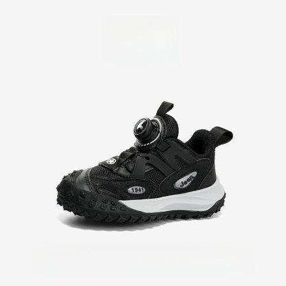 男童夏季旋轉紐扣網面透氣休閒運動鞋