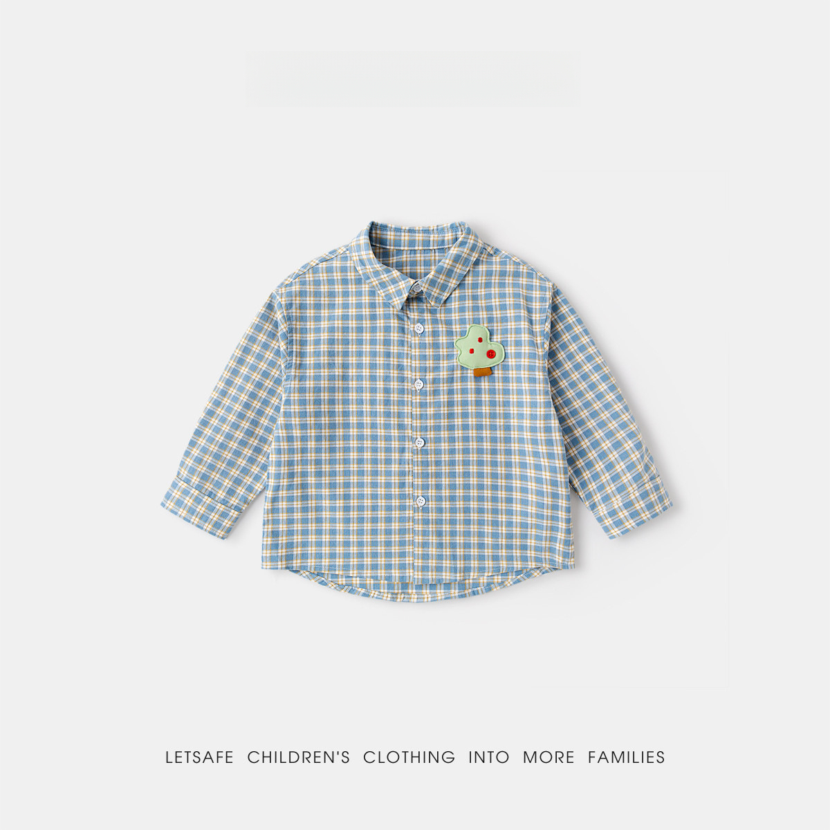 春季童裝新款格子襯衣