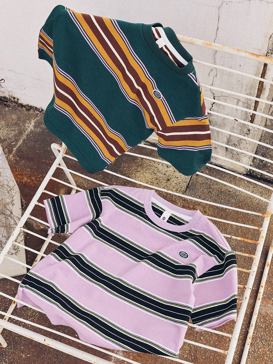 兒童復古條紋短袖T恤