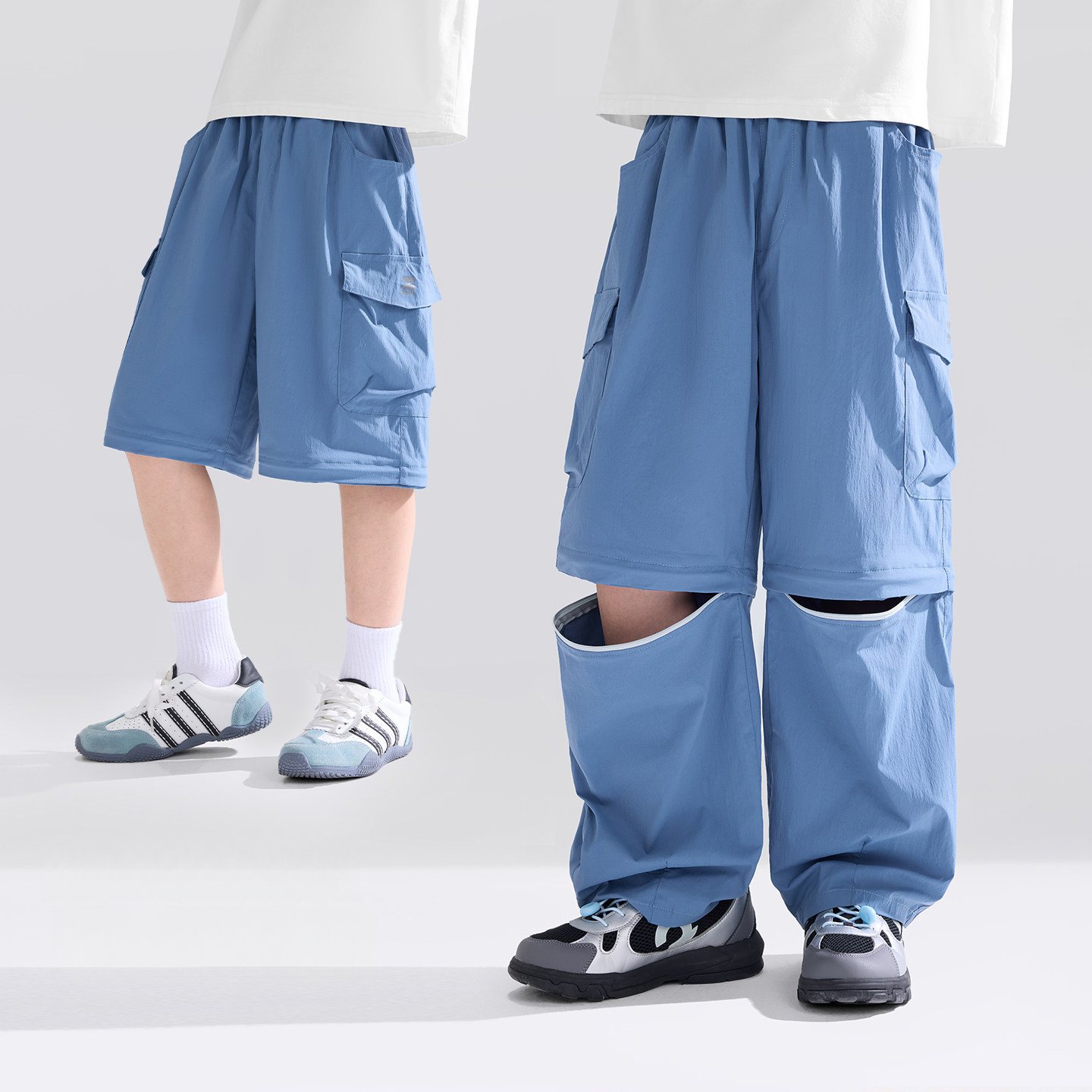 可拆卸兩穿男童溯溪大口袋工裝褲