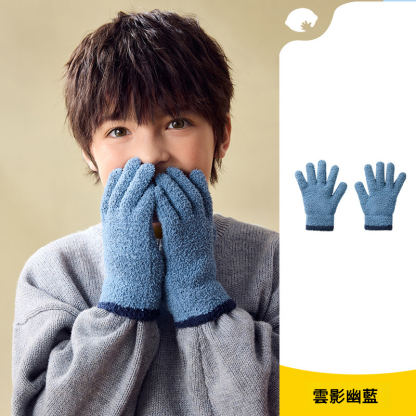 兒童秋冬抗靜電毛絨戶外防風手套