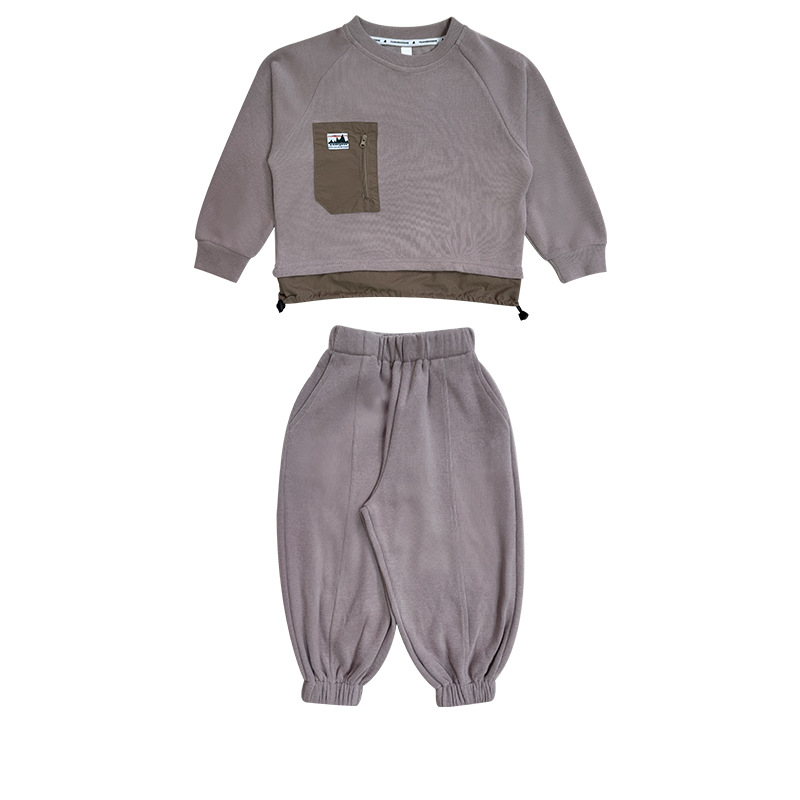 秋季兒童戶外運動套裝保暖衛衣褲套裝