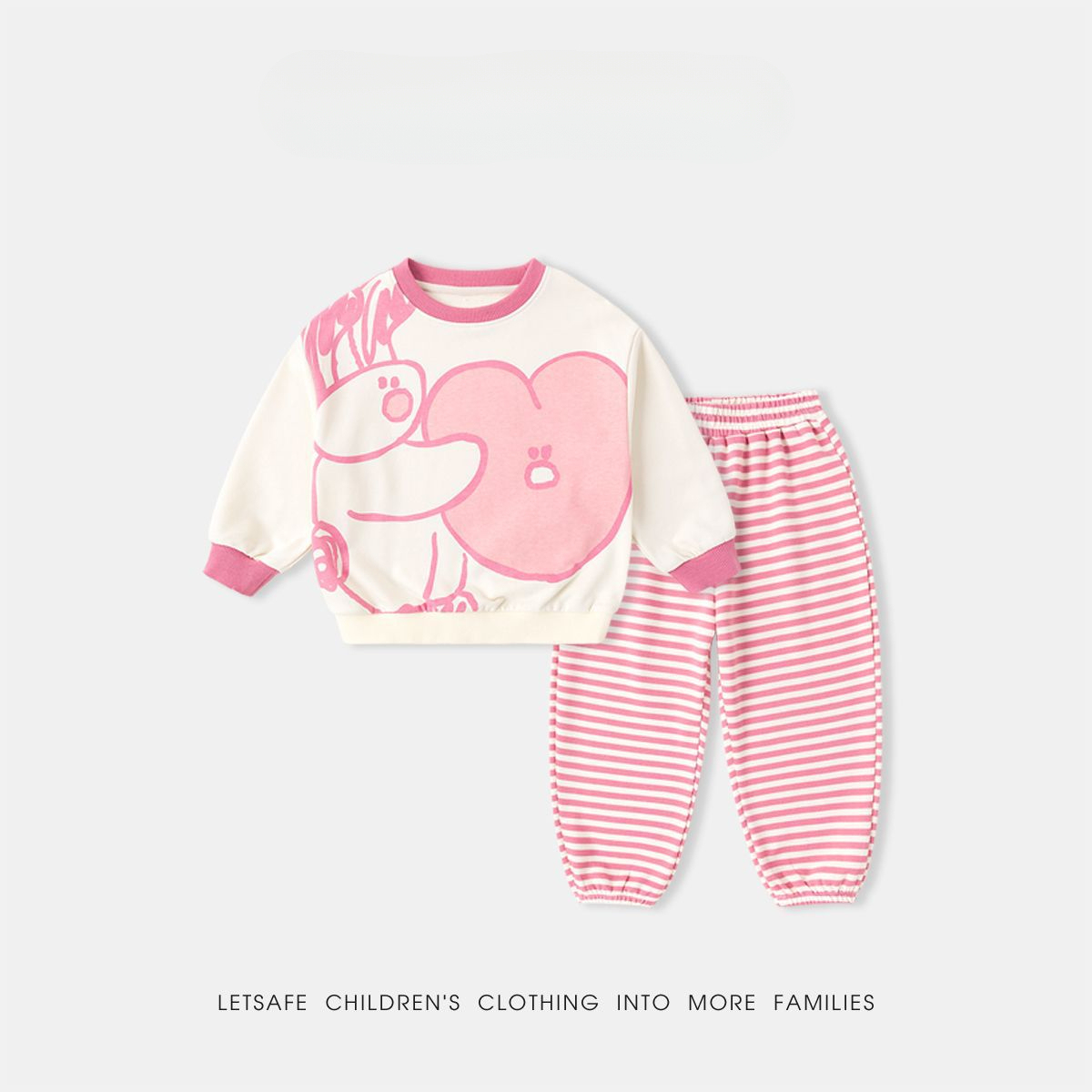 春季兒童卡通運動衛衣褲子兩件套