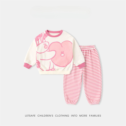 春季兒童卡通運動衛衣褲子兩件套