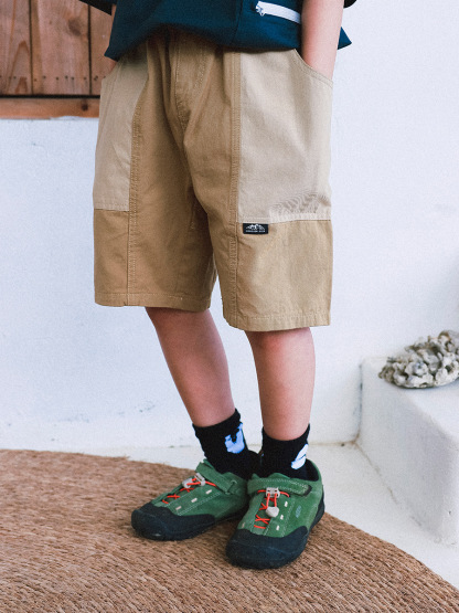 兒童夏季日系重磅復古水洗棉短褲