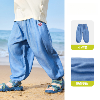 兒童夏季天絲牛仔束腳褲