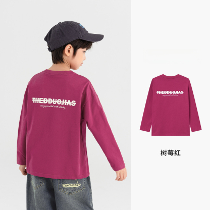 春秋季簡約字母印花T恤