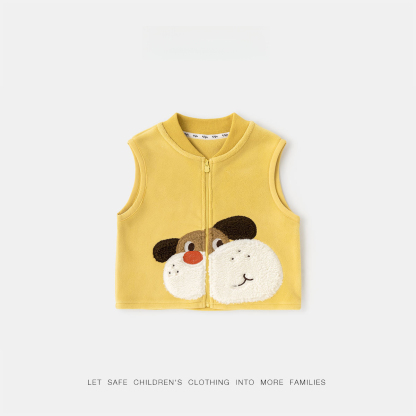 兒童萌娃保暖加絨馬甲背心