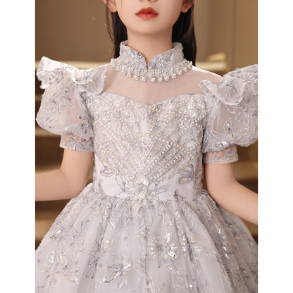兒童泡泡袖高端公主裙