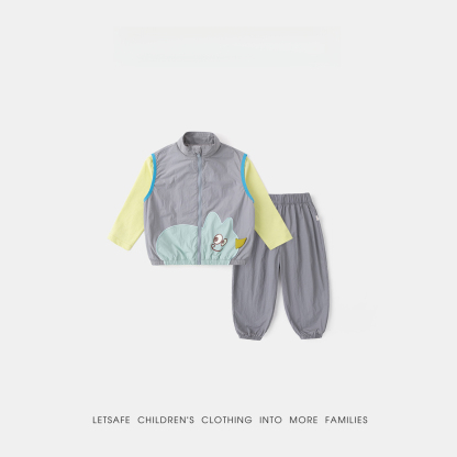 春季兒童新款馬甲打底衫褲子三件套套裝