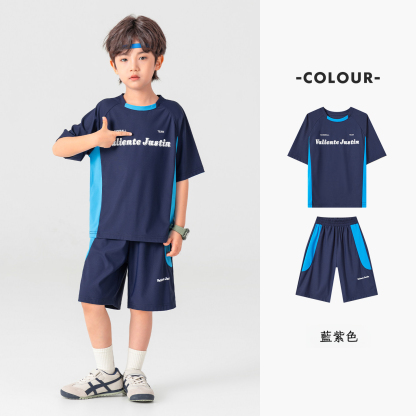 男童夏季戶外冰感短袖短褲套裝