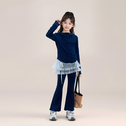 女童春季高彈修身速乾瑜伽服套裝