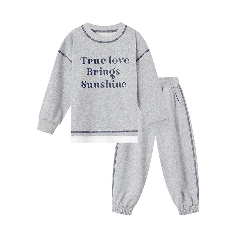 男童假兩件衛衣衛褲運動套裝