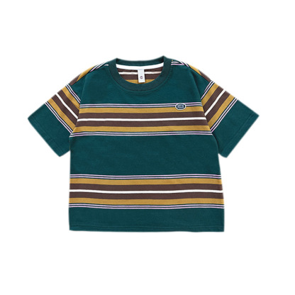 兒童復古條紋短袖T恤