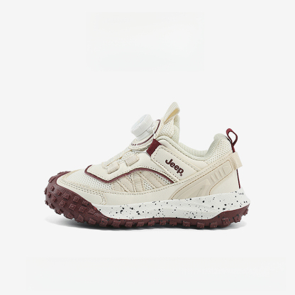 兒童春秋紐扣防滑登山跑步鞋