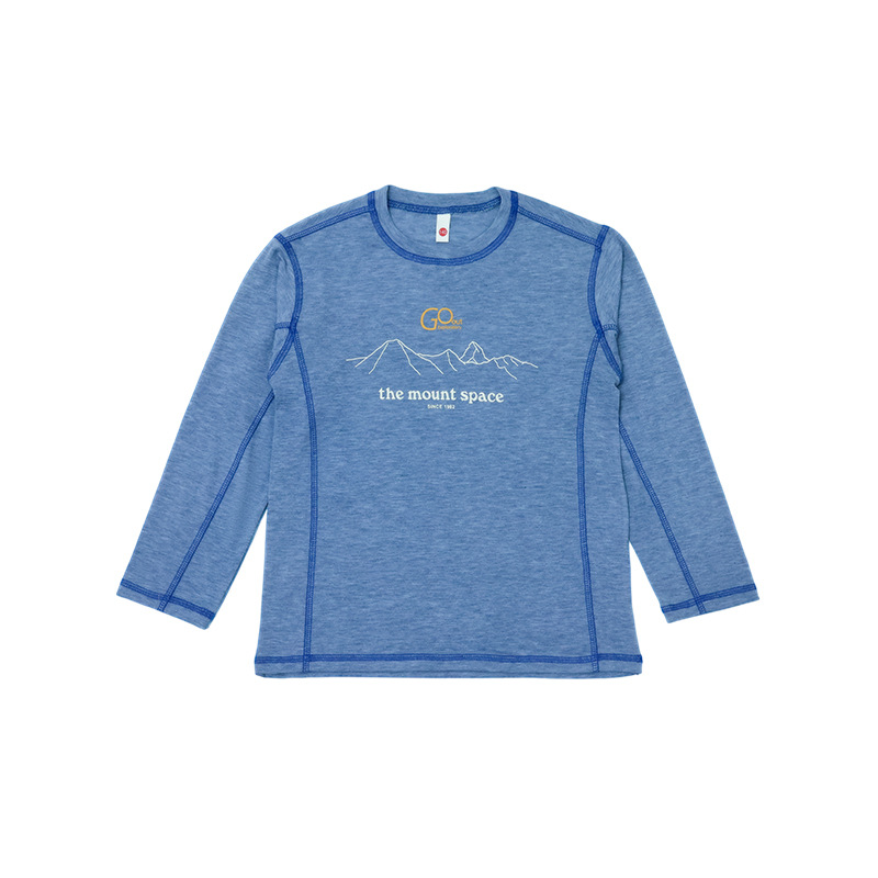 男童春季戶外明綫撞色速乾長袖T恤