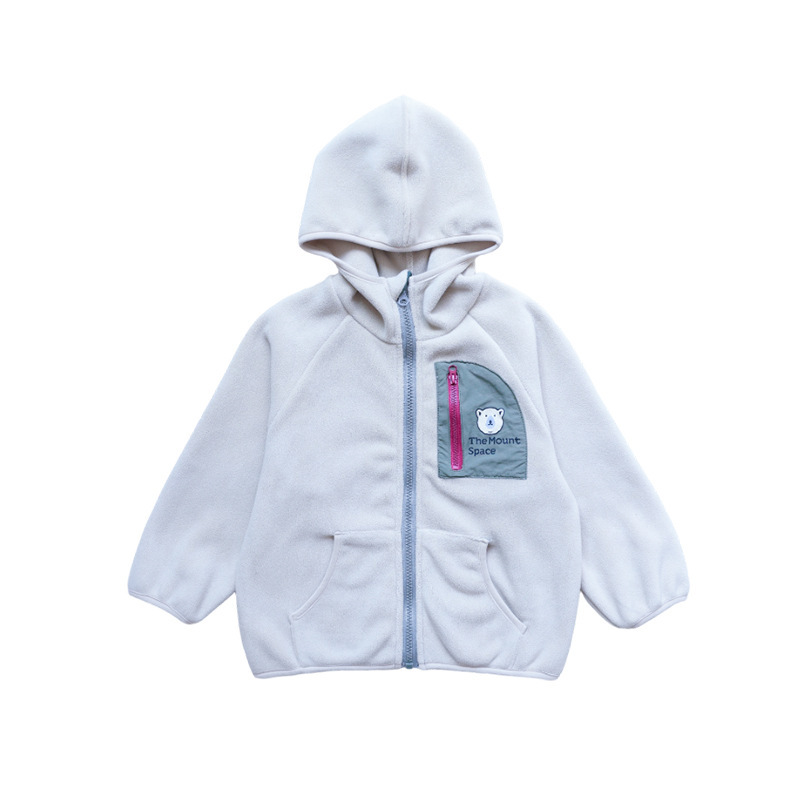 兒童雙面奧粒絨立領拉鏈開衫保暖外套