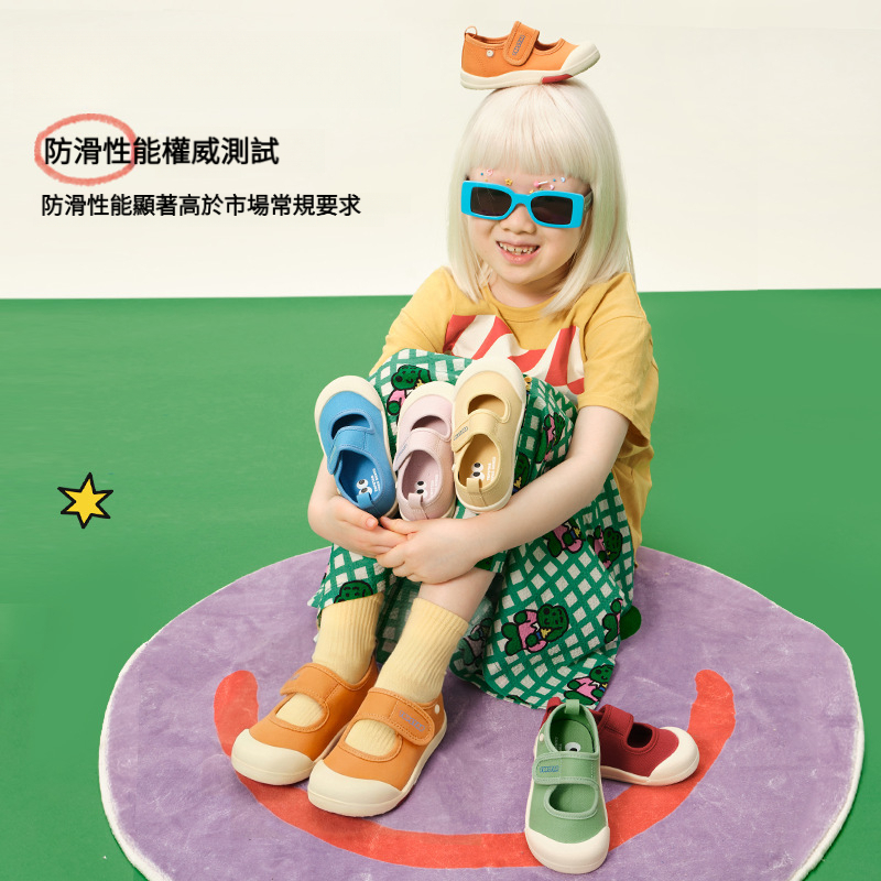 兒童春季大魔術貼軟底帆布鞋