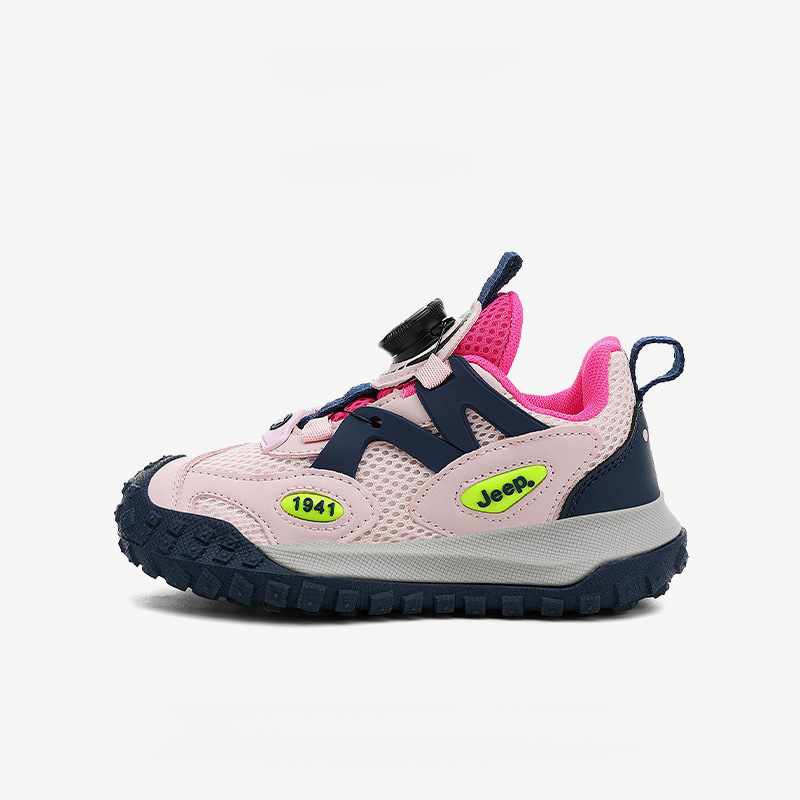 男童夏季旋轉紐扣網面透氣休閒運動鞋