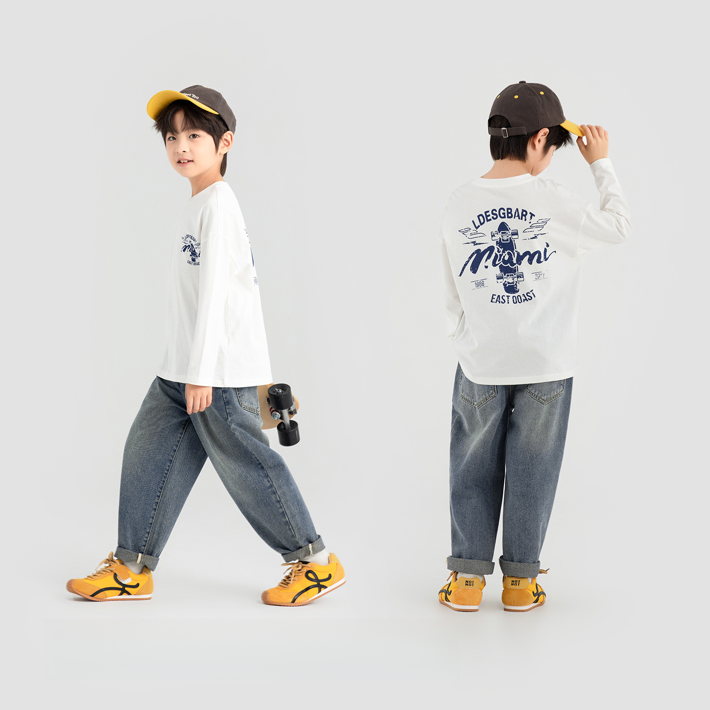 男童春秋款直筒牛仔褲