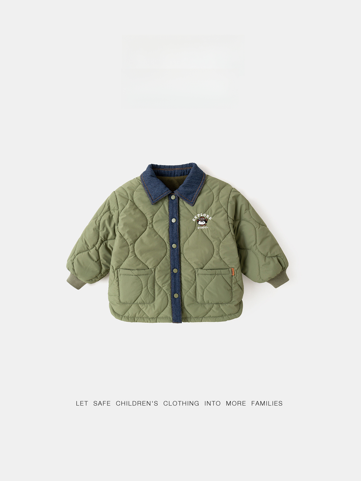 兒童秋冬加厚牛仔拼接棉襖