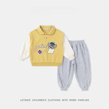 春季兒童假兩件衛衣褲子套裝